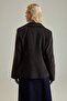 Koyu Kahverengi Kadife Blazer Ceket TWOAW27BC00055 - 3