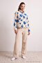 Vizon Çiçekli Wellsoft Fermuarlı Örme Pijama Takımı THMAW27PT00156 - 3
