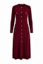 Burgundy Unlined Plain Knitwear Hijab Dress Tctaw26Eb00009