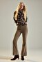 Dark Beige Flare Slim Corduroy Pants Twoaw27Pl00085