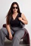 Black V Lace Collar Detailed Knitted Plus Size Blouse Tbbss26Af00241 - 4