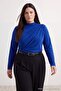Mavi Sandy Shirred Detailed Long Sleeve Knitted Plus Size Blouse Tbbaw26Af00104 - 3