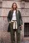 Wardrobe Essentials Haki Dik Yaka Çantalı Oversize Trençkot TWOAW27TR00037 - 2