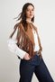 Kahverengi Süet Püsküllü Crop Örme Bluz TWOAW27BZ00418 - 3