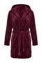 Plum Hooded Soft Touch Thick Winter Knitted Dressing Gown Thmaw27Sb00005