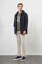 Men's Navy Blue Polyamide Snap Hooded Jacket - 5