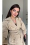 Beige Double Belted Trench Coat - 2