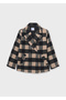 Black-Beige Girl's Coat 7431 - 2