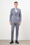Men's Navy Blue Linen Trend Double Breasted Slim Fit Pointed Collar Suit - 5