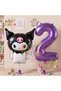 Sanrio Black Kuromi Concept Foil Balloon and 2 Year Old Purple Foil Number Balloon Set