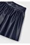 Girl's Leather Shorts Skirt Navy Blue 4907