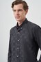 Men's Black Slim Fit Buttoned Collar Shirt - 4