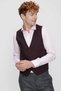 Men's Burgundy Jacquard Slim Fit Slim Fit Vest - 5