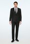 Men's Black Polyviscon Basic Plain Slim Fit Pointed Collar Suit - 3