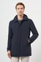 Men's Navy Blue Polyamide Snap Hooded Jacket
