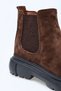 Forest Brown Suede Genuine Leather Men's Chelsea Boots - 8