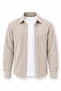 Corduroy Men's Velvet Shirt - Ecru