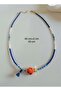 Blue Tassel, Middle Bead Necklace 40+3Cm-Gold Color Acr6071 - 2