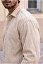 Corduroy Men's Velvet Shirt - Ecru - 6
