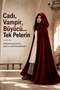 Red Velvet Cloak Halloween Halloween Party Cosplay Costume Theater Outfit - 3