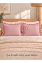 İnci Vintage 2 Pieces Powder Pink Ruffled Pillowcase