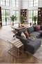 4-Wheel Zigon Coffee Table with Cream Legs and Travertine Top - 7