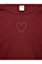Heart Printed Crew Neck Long Sleeve Camisole Cotton T-Shirt - 4