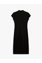 Crepe Fabric Mandarin Qipao Collar Short Sleeve Buttoned Bodycon Midi Dress - 6