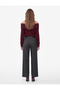 Wide Leg Palazzo Fabric Trousers with Pocket and Belt Detail - 3