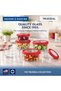 TrueSeal 946ml / 4 Cup Round Glass Food Storage Container with Cherry Red Airtight Lid, Leak Resistant, Microwave, Oven, Freezer & Dishwasher Safe - 3