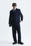 Oversized Double-Breasted navy blue suit set - 3