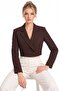 Bitter Brown Women's Regular Fit Double Breasted Woven Crop Blazer Jacket - Stylish & Sporty - 5