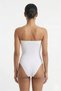 Women's White Modal Strapless Snap Fastener Bodysuit - 3