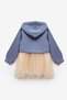 Indigo Printed Girls' Hooded Sweatshirt and Dress Set - Fawn - 6