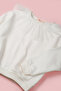 White Tulle Collar Detailed Girls' Sweatshirt - Zora - 6