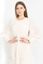 Long Ribbed Fitted Solid Dress with Long Sleeves - 3