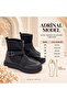 Adrinal Black Stretch Belt Detail Flat Sole Women's Sport Boots - 5