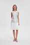 White Solid A-Line Sleeveless Dress - 6