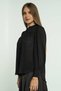 Solid Long Sleeve Blouse with Neckline - 3