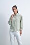 Solid Buttoned Shirt Collar Top - 2