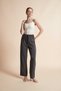 Solid High-Waist Pants - 5