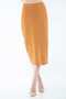 Solid Ribbed Midi Skirt - 3