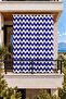 Balcony Curtain Enxboy Optional Balcony Curtain "With Eyelets" Blue Zigzag Ty901-2
