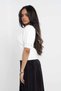 Solid Short Sleeve Blouse with Square Neck - 3