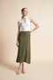 Solid Woven Midi Skirt - 6