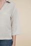 Solid V-Neck Three-Quarter Sleeve Top - 6