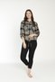 Women's Cotton Plaid Lumberjack Shirt and Knitted Trousers Bottom - Top Set / Black - Khaki 22026 - 4