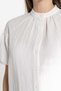 Solid 3/4 Sleeve Blouse with Front Buttons - 4