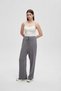 Wide Plain Long Pants with Tie - 4