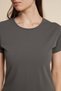 Solid Round Neck Short Sleeve Blouse - 2